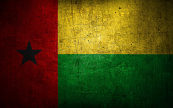 Guinea-Bissau metal flag, grunge art, African countries, national symbols, Guinea-Bissau flag, metal flags, Flag of Guinea-Bissau, Africa, Guinea-Bissau HD wallpaper