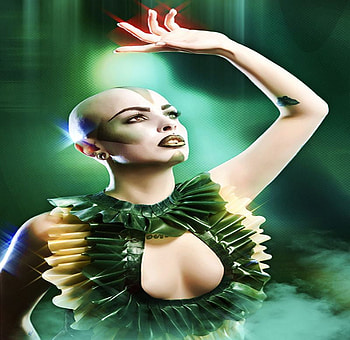 SCIFI BEAUTY, sfifi, green, futuristic, woman, beauty, future HD wallpaper