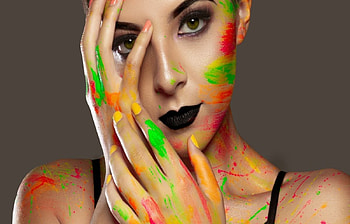 ღ, Woman, Face, Colorful, Makeup, Painting HD wallpaper