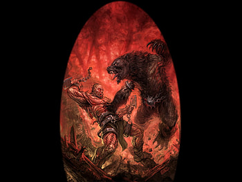 Beast, fantasy, bear, warrior HD wallpaper