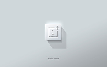 OnePlus logo, white background, OnePlus 3d logo, 3d art, OnePlus, 3d OnePlus emblem HD wallpaper