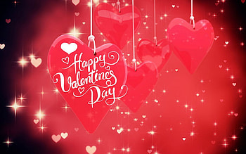 Happy Valentines Day, hearts, love, red, Valentines HD wallpaper