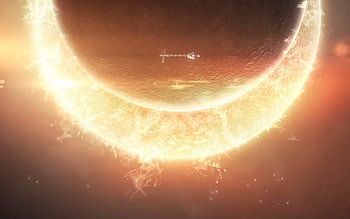 Solar Rift — Starship at the Sun’s Edge, space, sun, Sci Fi, spaceship HD wallpaper