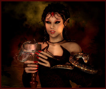 Snake priestess, gothic, abstract, fantasy, priestess HD wallpaper