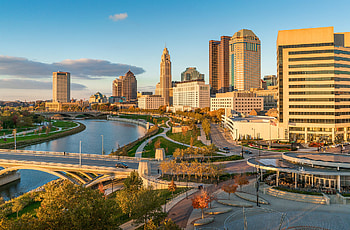 Columbus skyline, Travels, Ohio drone , Infinite impact HD wallpaper