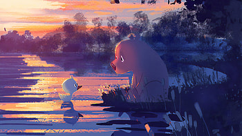 Lost Together, duck, artist, artwork, digital-art, deviantart HD wallpaper