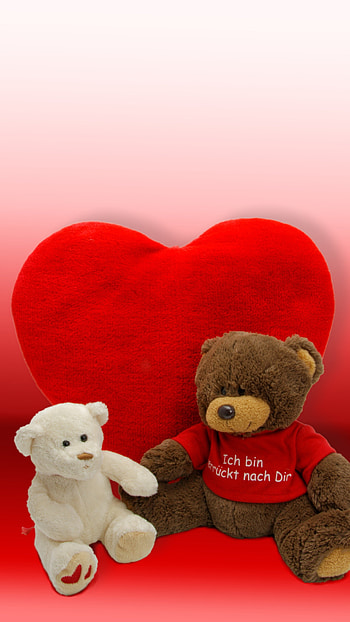 Teddy Bear Love, Red Heart HD phone wallpaper