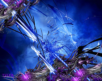 attack, blue, space, abstract HD wallpaper