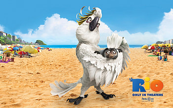 Cartoon, Birds, Parrots, Beach, Rio HD wallpaper