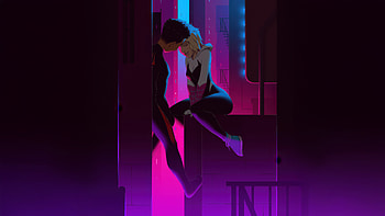 Gwen And Miles Romance, gwen-stacy, miles-morales, superheroes, love, couple, artwork, art, digital-art, deviantart HD wallpaper