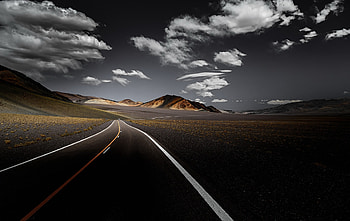 Dark Road Clouds Over Landscape View Front, road, clouds, nature, dark, graphy, mountains HD wallpaper