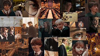 harry potter hufflepuff collage laptop background/ :), Harry Potter Aesthetic HD wallpaper