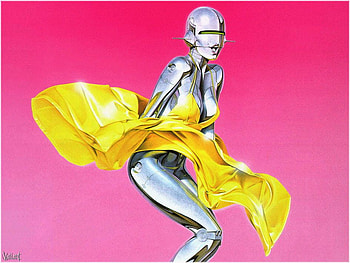 steel woman, dancing, woman, yellow, steel HD wallpaper