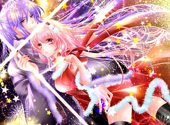 Love Spark, winter, superstar, purple hair, cross, eauty, ublime, couple, female, handsome, sweet, merry christmas, ribbon, roamance, gorgeous, girl, pink hair, star, anime girl, anime, pretty, romantic, kamui gakupo, guy, lovely, luka, lover, sublime, cute, vocaloid, spark, long hair, holiday, abstract, vocaloids, megurine luka, male, divine, inger, beautiful, diva, elegant, boy, gakupo, christmas, love, idol HD wallpaper
