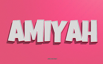 Amiyah, pink lines background, with names, Amiyah name, female names, Amiyah greeting card, line art, with Amiyah name HD wallpaper