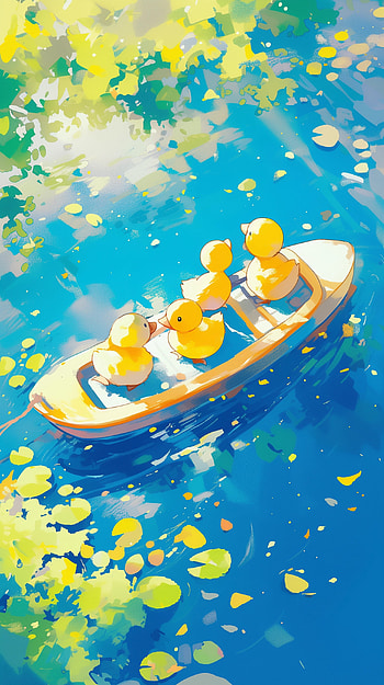 Duckling Adventure - Charming HD phone wallpaper