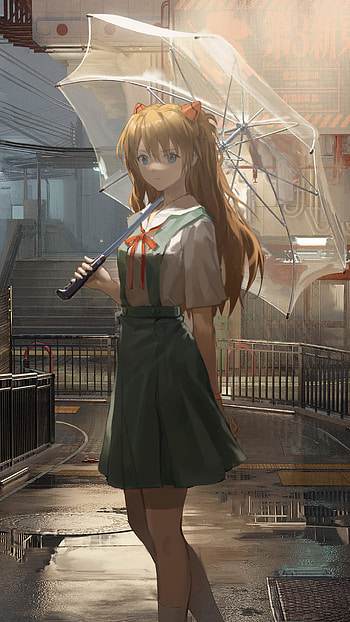 Asuka Under Neon Rain — Evangelion , Anime, Neon Genesis Evangelion HD phone wallpaper