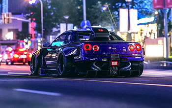 Nissan Gtr R34, Purple Nissan Skyline HD wallpaper