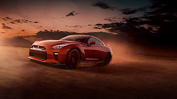 Sports car, Nissan GT-R, orange HD wallpaper