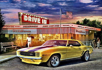 Daytona Yellow Zeta F1C, Zeta, art, cars, beautiful, automobile, illustration, artwork, wide screen, painting, Daytona, Dodge, auto HD wallpaper