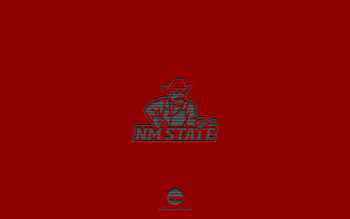 New Mexico State Aggies, red background, American football team, New Mexico State Aggies emblem, NCAA, New Mexico, USA, American football, New Mexico State Aggies logo HD wallpaper