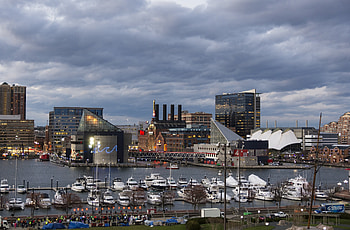 Baltimore Skyline, Travels, Night panorama, Charming town HD wallpaper