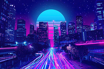 Neon City Los Angels, neon, artist, artwork, digital-art HD wallpaper