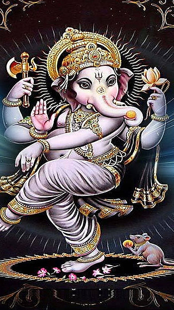 Shri Ganesh, Black Theme HD phone wallpaper