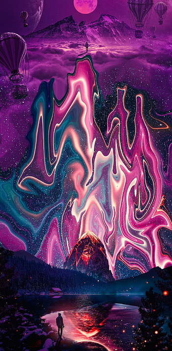 S21 Ultra Trippy Skies, psychedelic, rainbow, pink, juicewrld, retro, purple, abstract, azteca, vaporwave HD phone wallpaper