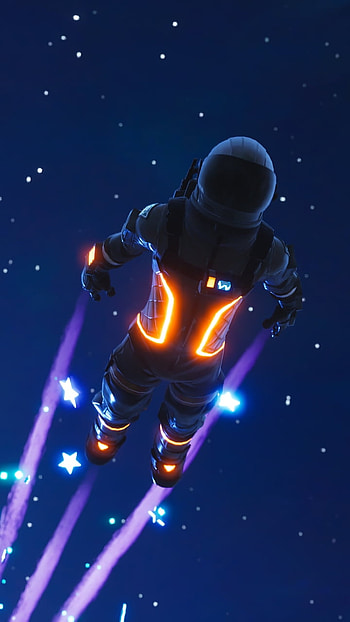 Neon Skyfall: Fortnite Astronaut , video game, Fortnite HD phone wallpaper
