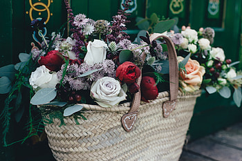 Flowers, Bouquet, Basket HD wallpaper