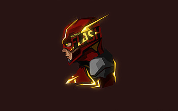 The Flash , DC superheroes minimal art HD wallpaper