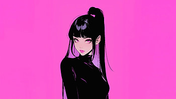 Pony Tail Anime Girl Pink , anime-girl, anime, pink, artist, artwork, digital-art HD wallpaper
