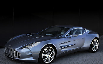 Aston martin One 77 2009 Blue metallic Side view Sport Auto U HD wallpaper