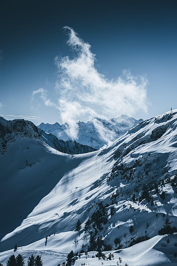 Landscape, Winter, Nature, Mountains, Snow, Snow Covered, Snowbound, Cloud HD phone wallpaper