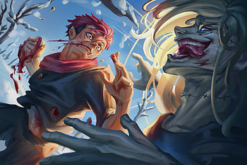 Itadori VS Mahito, Anime, Jujutsu Kaisen, Yuji Itadori, Mahito (Jujutsu Kaisen) HD wallpaper