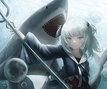 Gawr Gura, hololive, Gawr Gura, Anime, Virtual Youtuber HD wallpaper