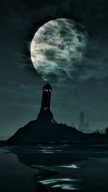 Moonlit Night, fantasy, video game, The Witcher 3: Wild Hunt HD phone wallpaper