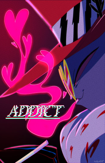 Valentino, electric blue, magenta, addicted, hazbin hotel HD phone wallpaper