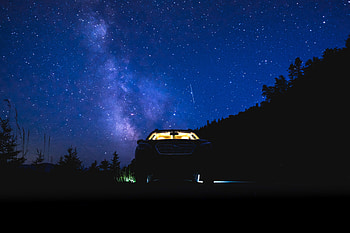 Nature, Night, Car, Starry Sky HD wallpaper