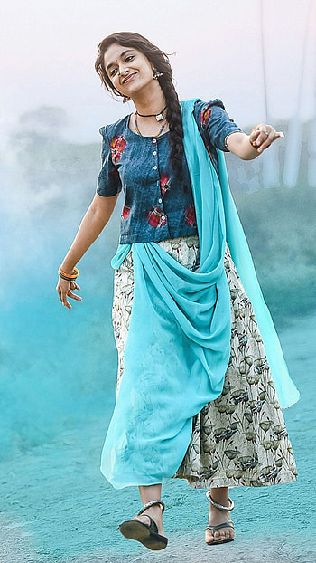 Keerthi Suresh, good luck saki, telugu actress HD phone wallpaper