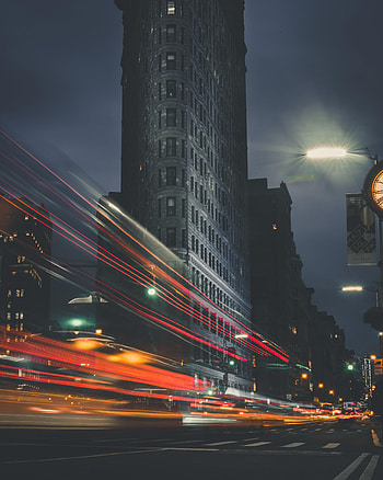 Cities, Building, Shine, Light, Road, Movement, Traffic, Night City HD phone wallpaper