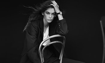 Celebrity, Kaia Jordan Gerber, American model, monochrome HD wallpaper
