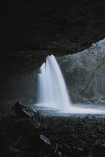 Nature, Water, Stones, Rock, Waterfall HD phone wallpaper