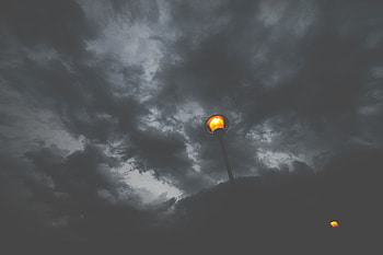 Clouds, Dark, Lamp, Lantern, Overcast, Mainly Cloudy HD wallpaper