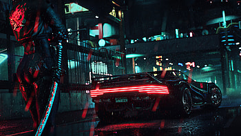 Cyberpunk 2077 PS game, High-resolution visuals, PlayStation universe HD wallpaper