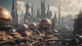 Sci-Fi Industrial City Area, sci fi city HD wallpaper