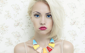 blonde, model, blue eyes, beauty HD wallpaper
