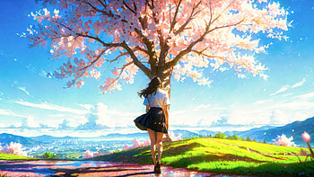 Anime Girl Walk With Me, anime-girl, anime, artist, artwork, art, digital-art, ai, deviantart HD wallpaper
