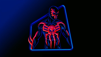 The Spider Man 2099 Neon Artwork, spiderman-2099, superheroes, artwork, digital-art, artist, behance HD wallpaper